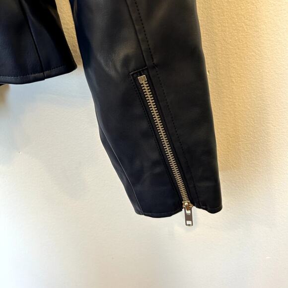 INC Navy Faux Leather Jacket SZ XS NWOT - Picture 5 of 9